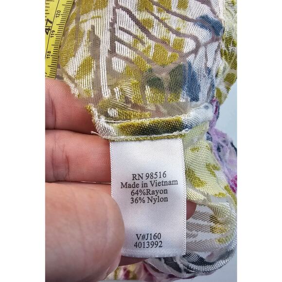 Coldwater creek size 16 semi Sheer full zip shaket EUC colorful career casual + - Picture 4 of 7